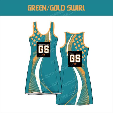 Swirls Pre-Designed Netball Dresses from netballdresses.com