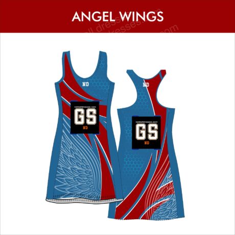 Angel Wings Pre-Designed Netball Dresses from netball dresses.com